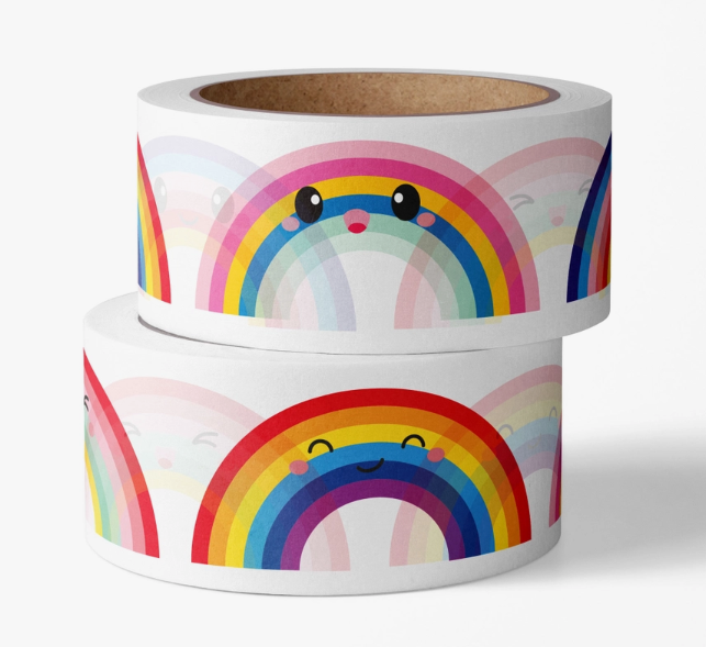 washi tape, masking tape, arc-en-ciel kawaii