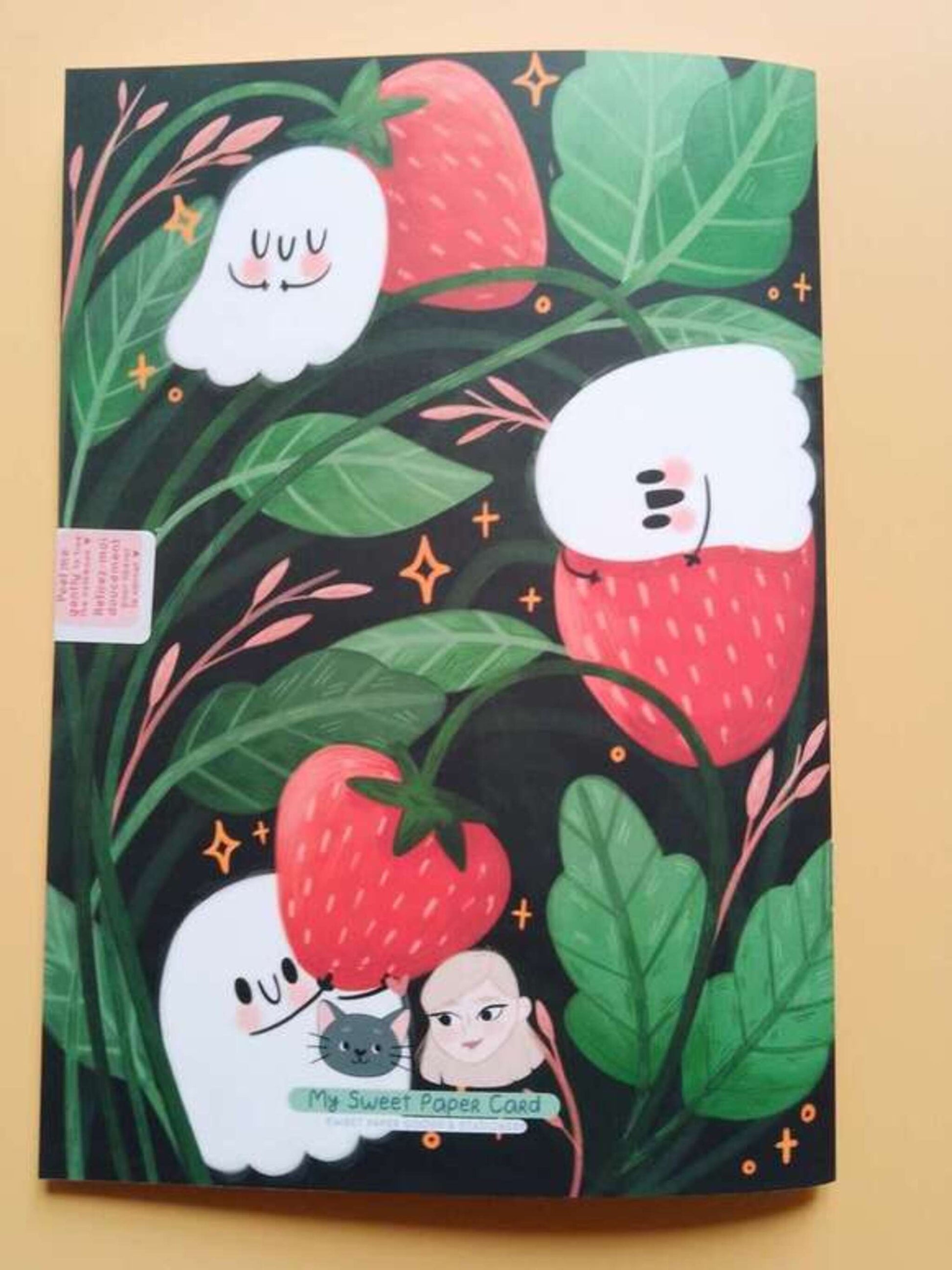 carnet -A5-fantômes-fraises-kawaii 