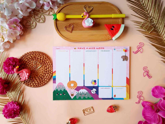 semainier-weekly-planner-agenda-hebdomadaire-arc-en-ciel-kawaii