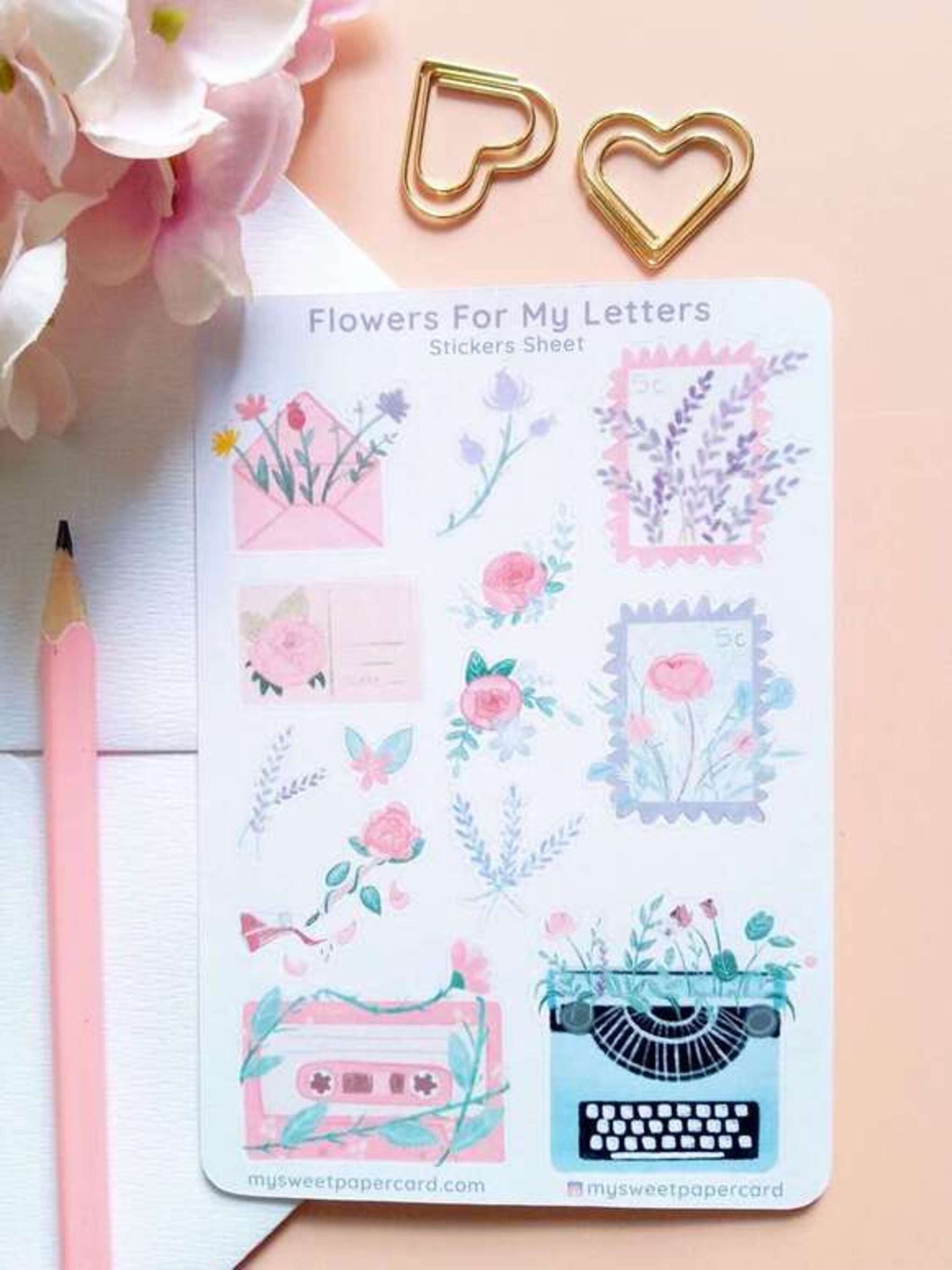 stickers-autocollants-timbres-courrier-fleurs